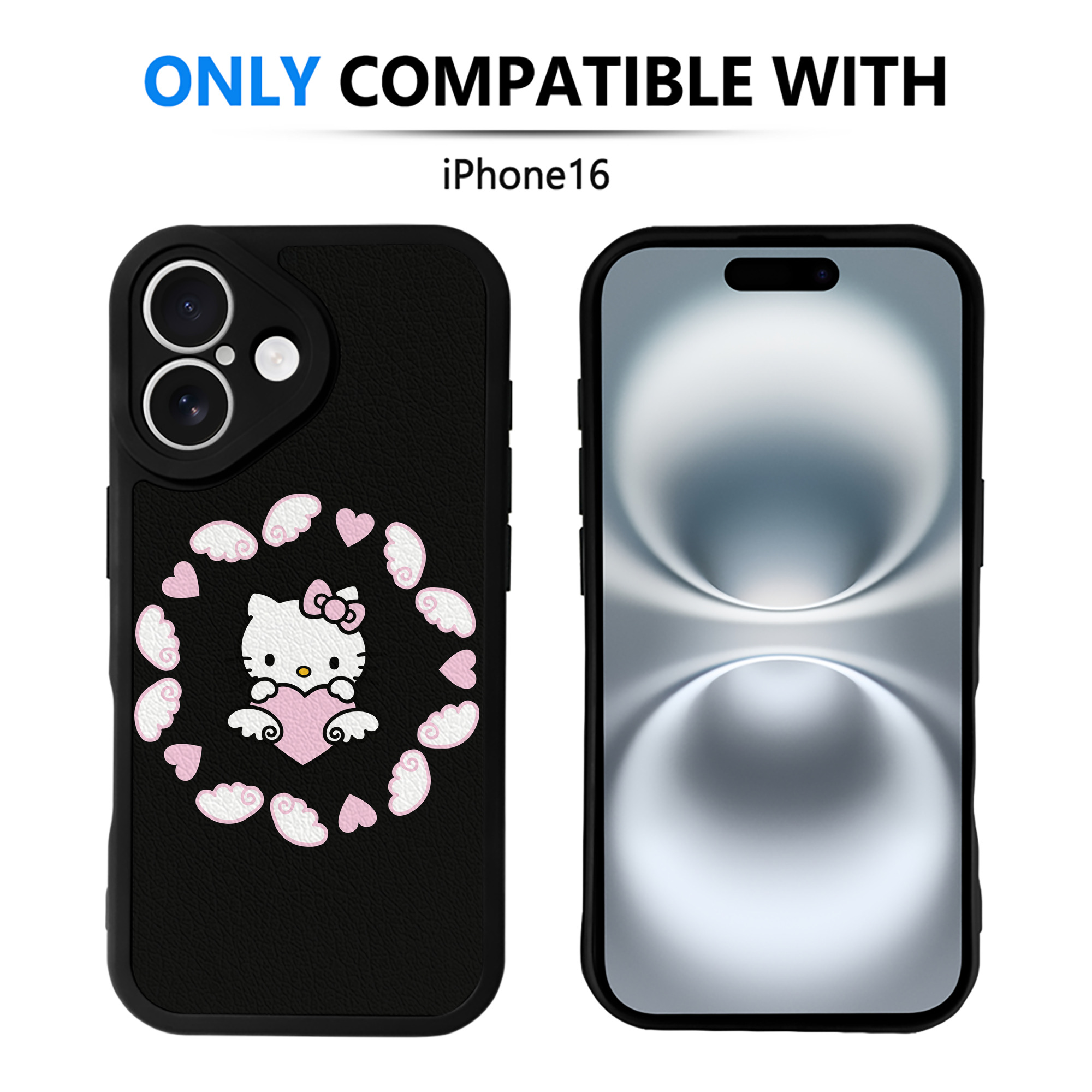 （画像用） Hello Kitty ハローキティ 【iPhone 16シリーズ対応】シリコンスマホケース（レザー調） 材質：シリコン